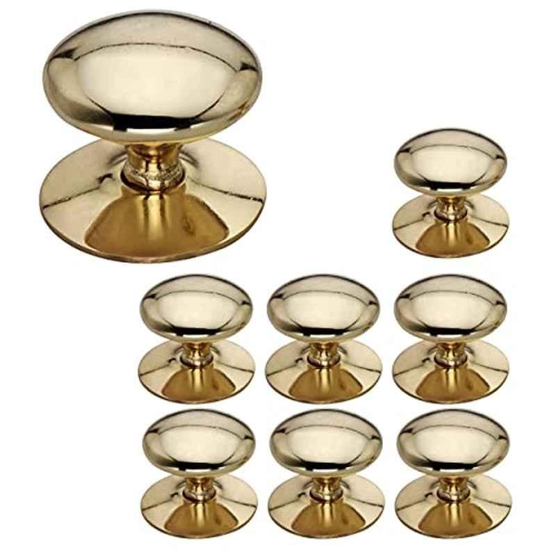 Screwtight 1.25 inch Zinc Glossy Victorian Cupboard & Door Knobs, Z070204PBL-8 (Pack of 8)