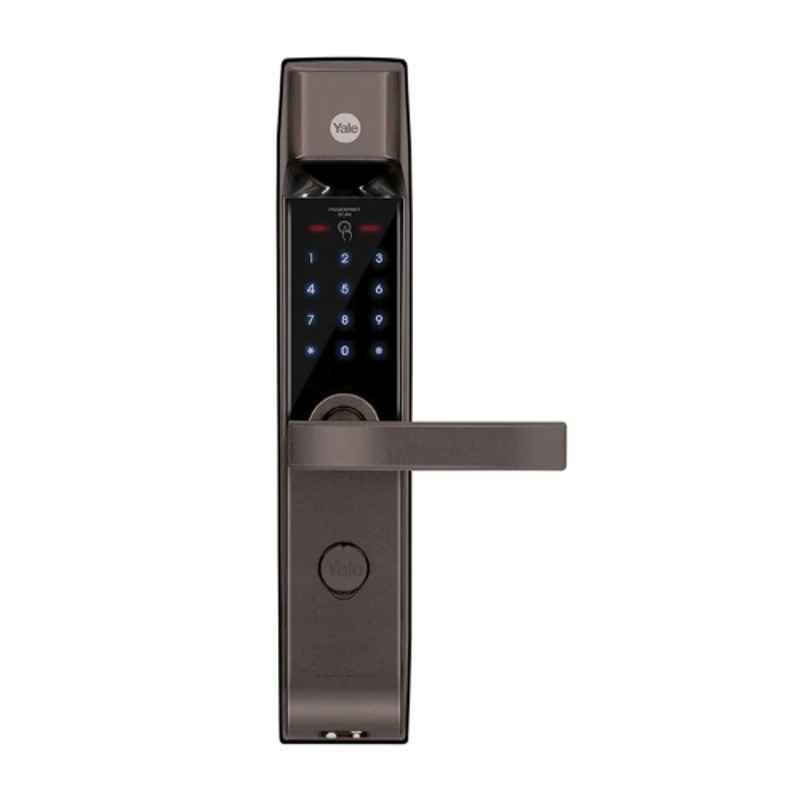 Yale A YDM 4115 Brown Biometric Smart Lock with Fingerprint, Pin, Manual Key & Home App