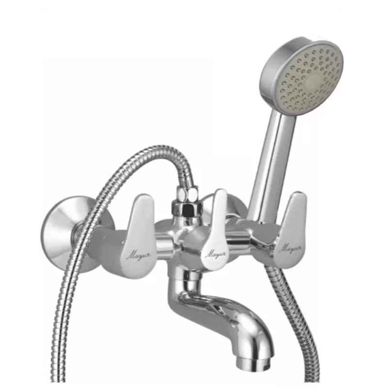 Mayur Ocich Trendy Brass Wall Mount Heavy Duty Telephonic Wall Mixer with Hand Shower Set