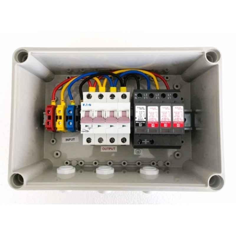 Daystar Three Phase Solar AC Distribution Box with 20 & 32A/4P AC MCB, 1 Pole AC SPD (Pack of 4)