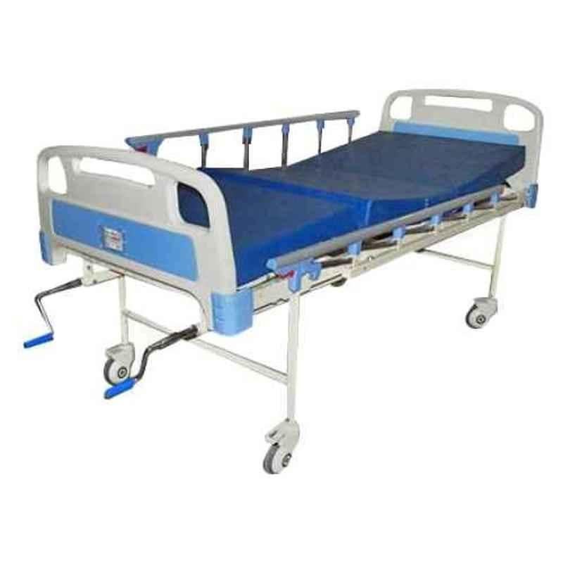 Wellsure Healthcare WSH-1224 Mild Steel Pre-Treated Epoxy Powder Coated Full Fowler Bed with Mattress & Side Railing