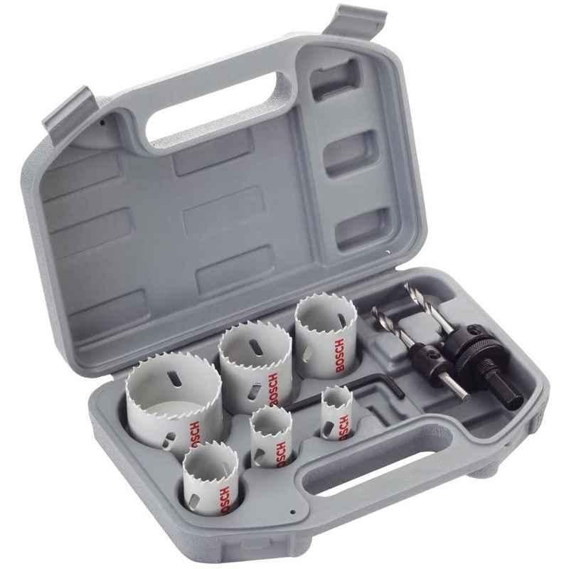 Bosch 9 Pieces HSS Bi-Metal Holesaw Set for Electrician, 2608580868