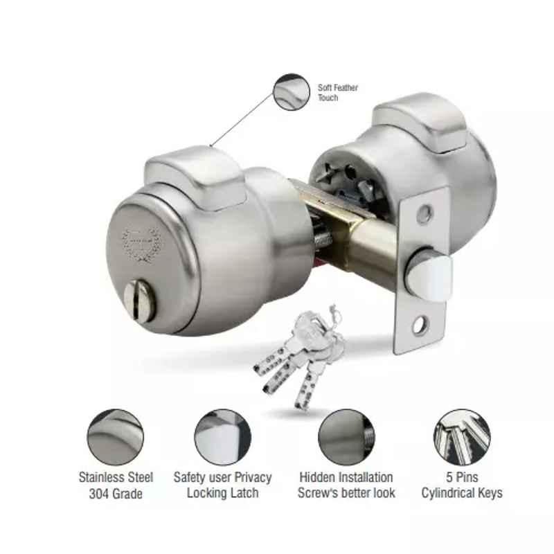 Harrison 60mm SS Finish Touch Pin Cylindrical Lock, 0664