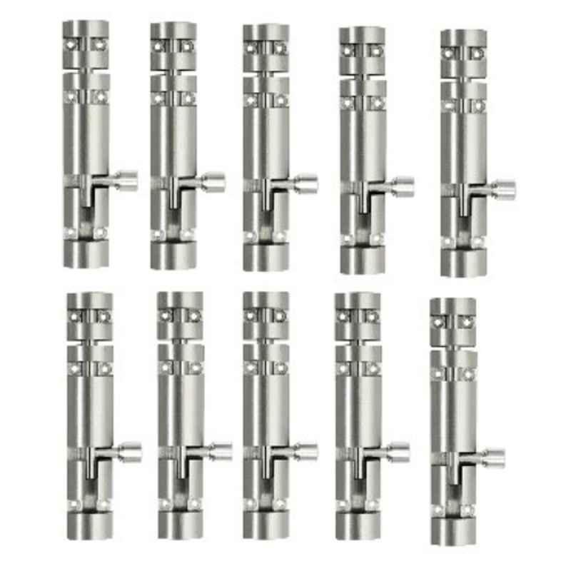MSP M-2502 10 Pcs 6 inch Aluminium Silver Tower Bolt Set for Doors & Windows, M-2502SS6-10