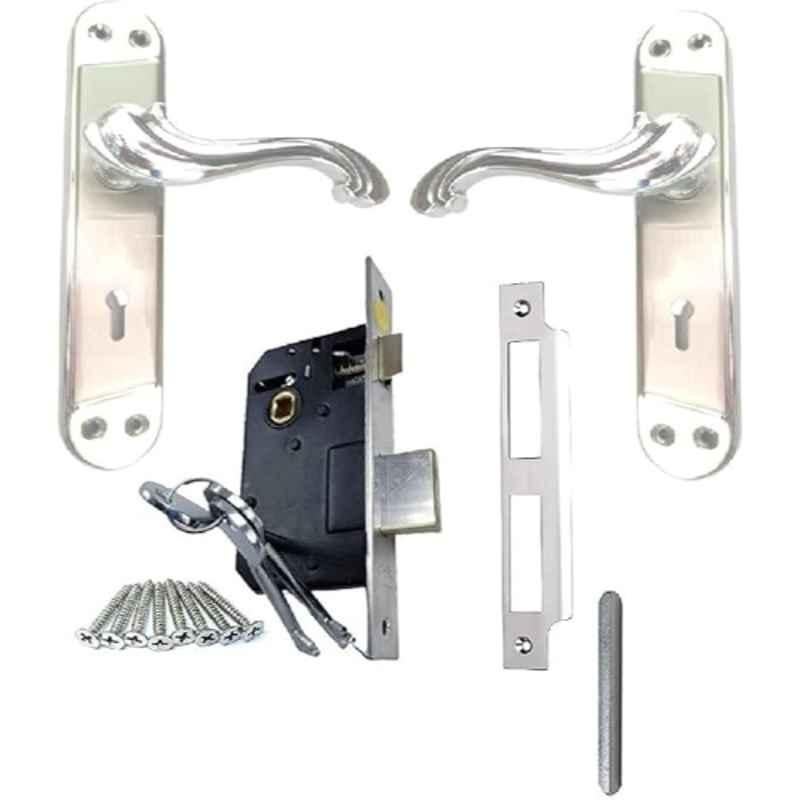 Ojass 7 inch Stainless Steel & Zinc Alloy Silver Door Lock Set, BML65+ ZS07SS