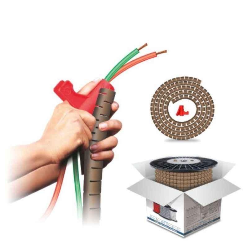 Noveau Safe-T-1ST 16mm 50m Virgin HDPE Metallic Brown Cable Zipper, NSFZ16MB0050