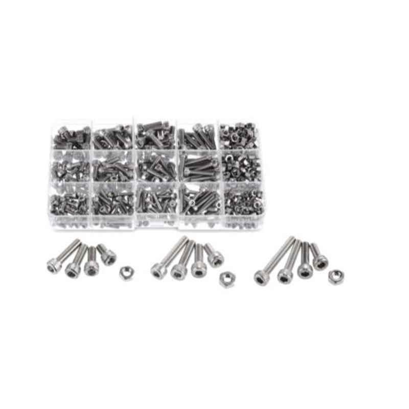 GSK Corporation 280 Pcs Stainless Steel Allen M3, M4 & M5 Hex Socket Head Cap Screw & Nut Set
