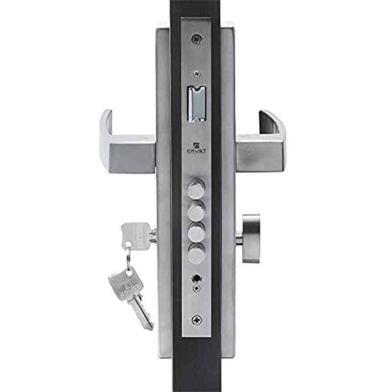 Saze 10 inch Stainless Steel 304 Cylindrical Plate Mortise Door Lock Handle Set with One Side Key Cylinder & 3 Keys, â€ŽSE-LB10001-10CY-OSK