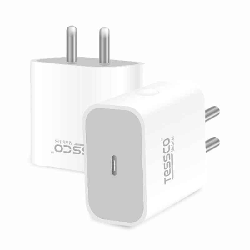 Tessco BC-208 20W Single USB Type C Ultra Fast White PD Mobile Charger