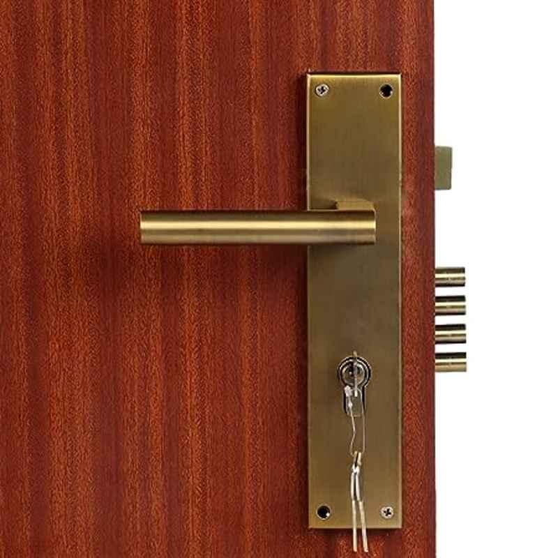 Handle Waala MG301 10 inch 60mm Stainless Steel Antique Brass Finish Cylindrical Plate Both Side Key Mortise Door Lock Set