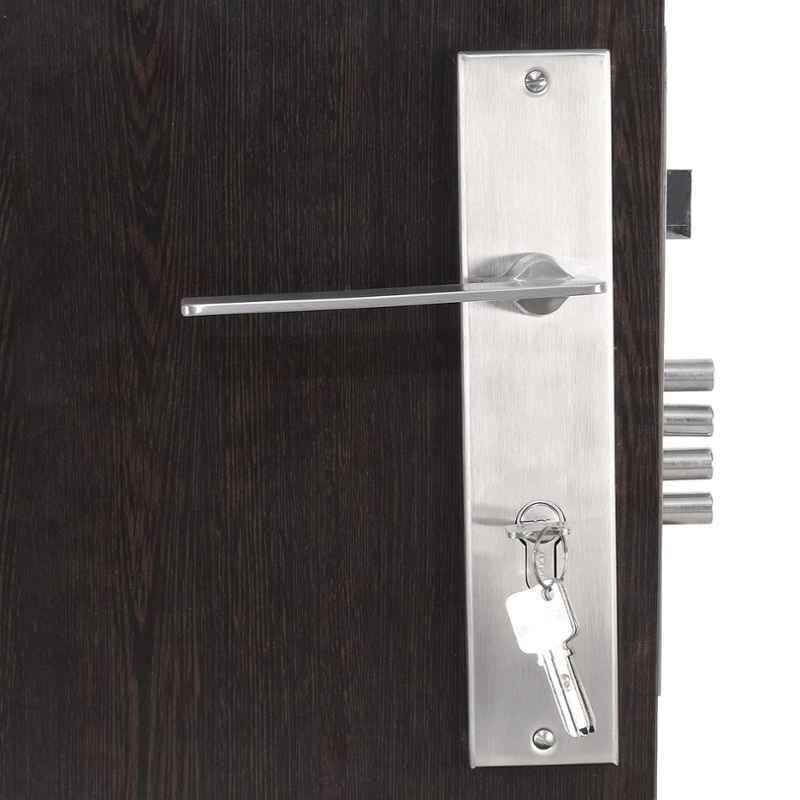 Handle Waala Bentley 10 inch 60mm Stainless Steel Silver Cylindrical Plate Both Side Key Mortise Door Lock Set