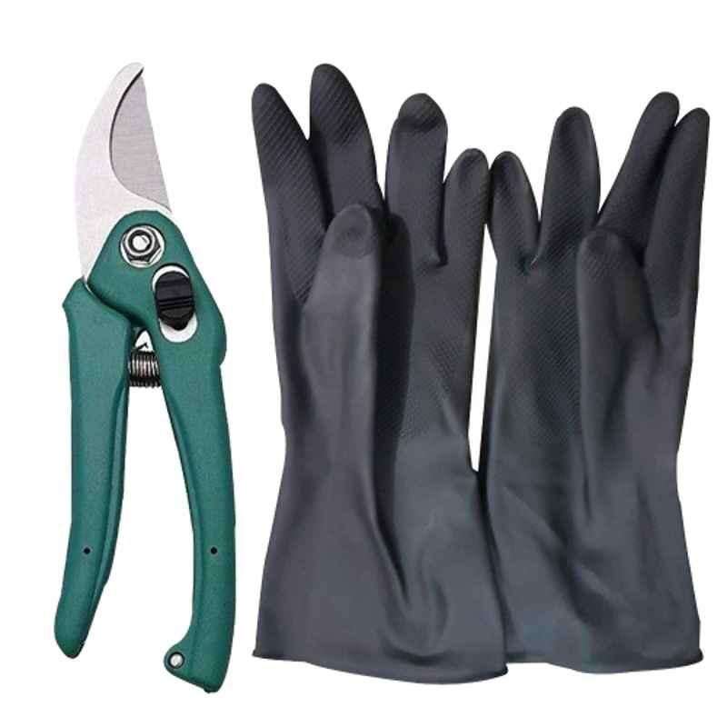 Pier Imports 2 Pcs Gardening Pruner & Multipurpose Gloves Garden Tool Kit, PI-65