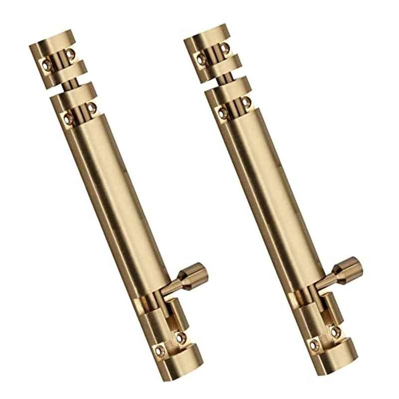 Screwtight Xylo 8 inch Aluminium Gold Finish Tower Bolt, XYLO-GOLD-8IN-2 (Pack of 2)