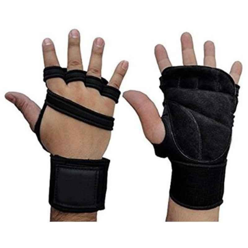 Just Rider Black Gym Gloves for Men & Women (Pack of 5)