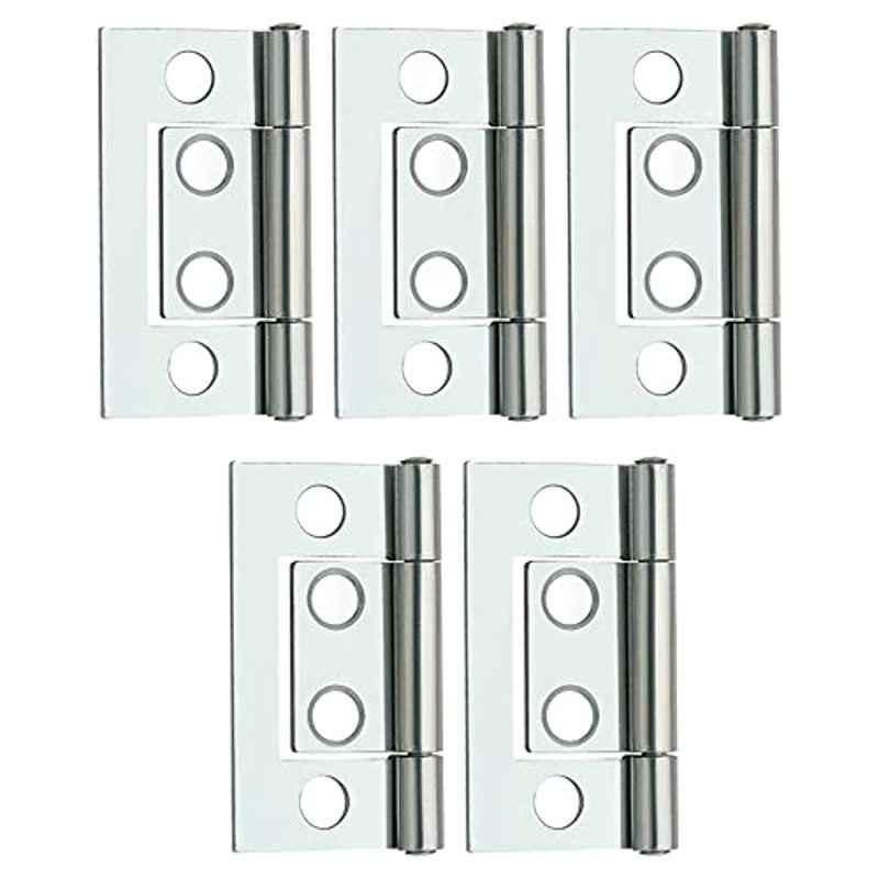 Screwtight 2 inch Iron Chrome Finish Cabinet Flush Hinge, â€ŽS170702CP-5 (Pack of 5)