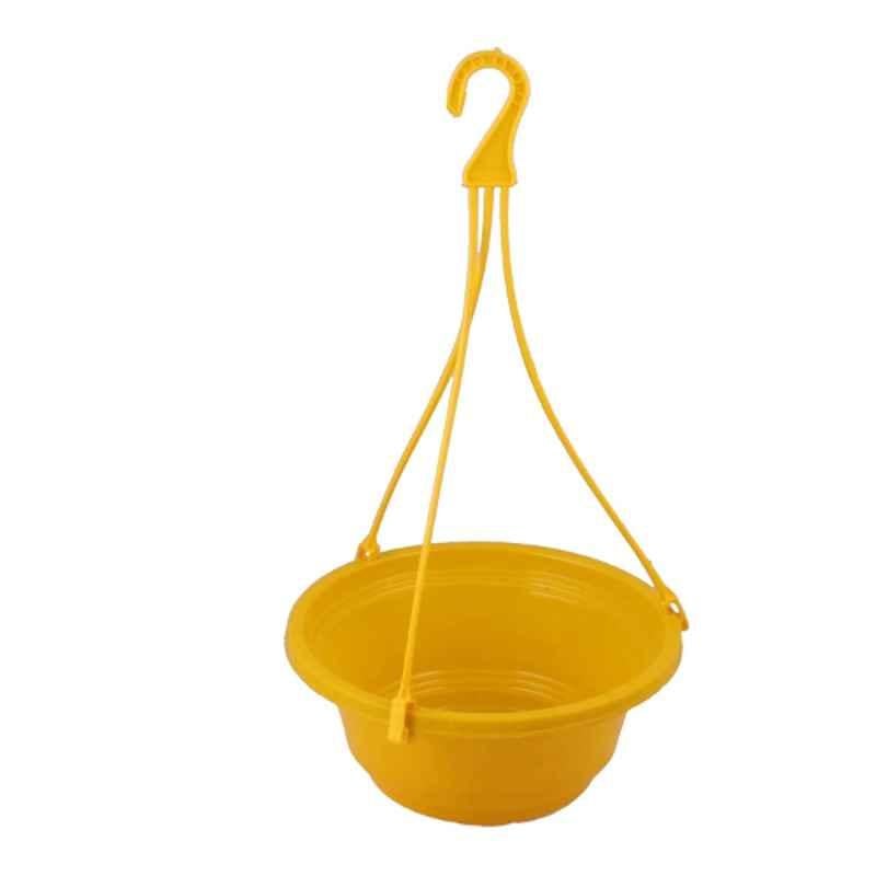 Gardens Need 4 Pcs 24x24x12cm 10 inch 100% Virgin Plastic Yellow Euro Hanging Planter Basket