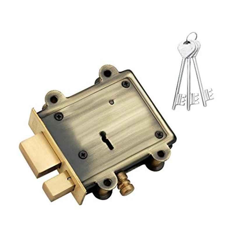 Duke Mild Steel & Brass Mortise Door Lock, DL2001BA