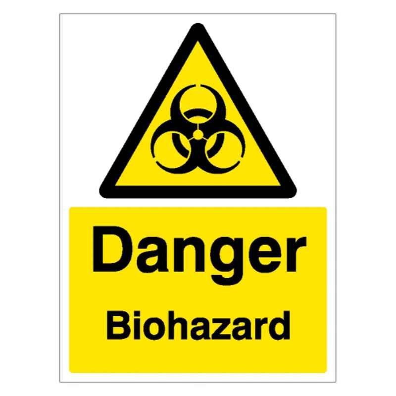 SUNSIGNS 150x100mm Vinyl & ACP Sheet Danger Biohazard Signage, SN0045VNLM3HPIFAD