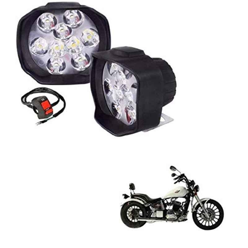 Kozdiko 2 Pcs Sheen 15W 9 LED 6000k Transformer Bumble Bee Style LED Fog Light Set for Regol Raptor Daytona 350, koz_81337