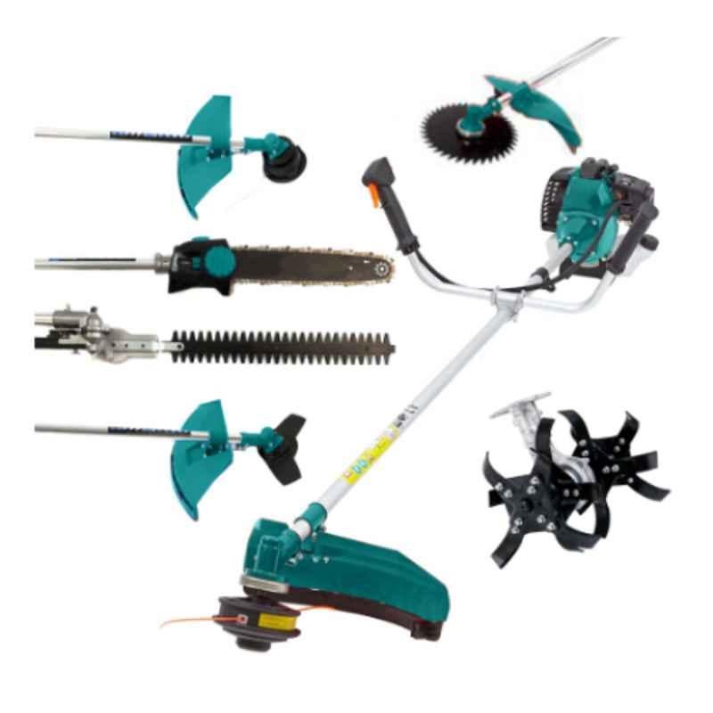 Latson 2.5HP 52cc 2 Stroke 6 in 1 Brush Cutter with Weeder, Tiller Chainsaw & Blade Attachments, SP-GX-50TA