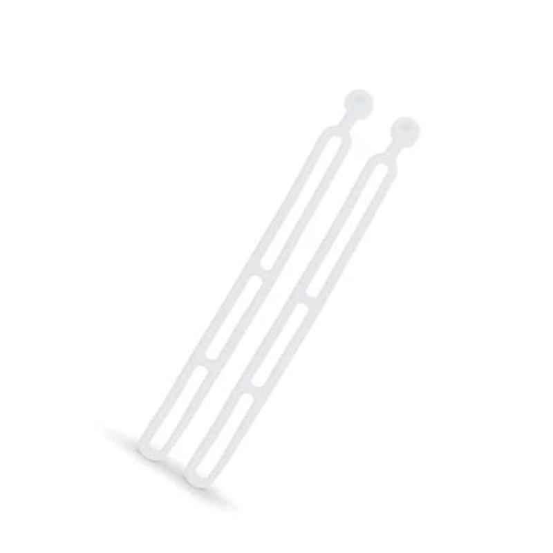 Zephyr 15 inch Rubber White Adjustable Rapid Ball Ties Cord, BBRT01-WT