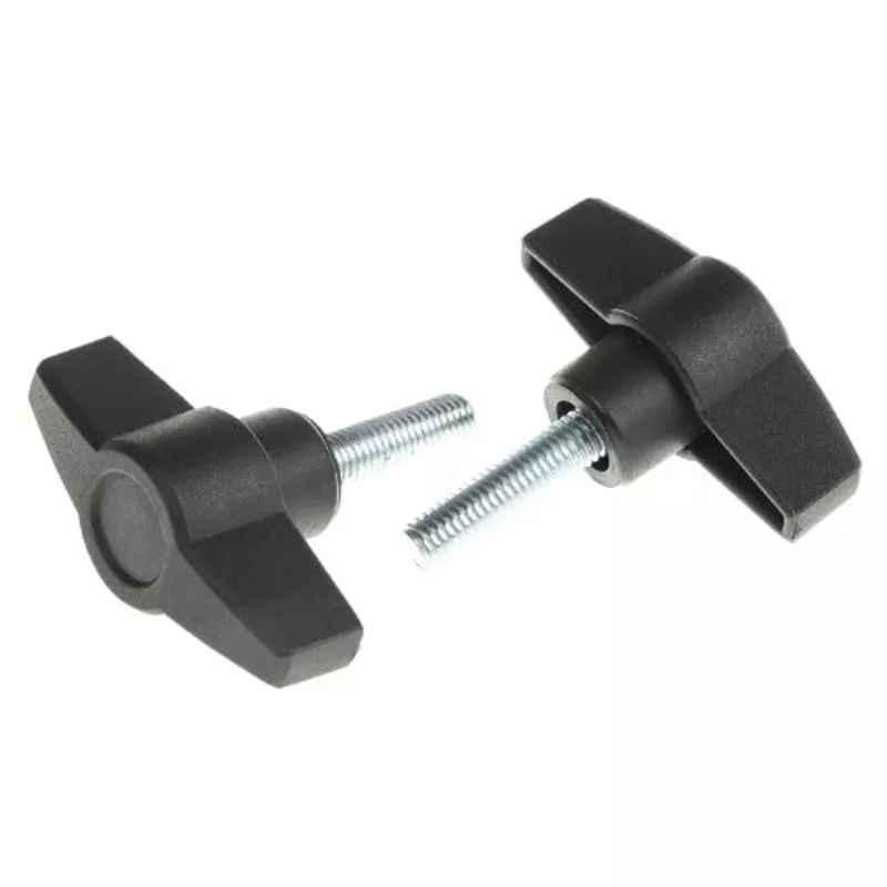 RS Pro M8 Black Wing Clamping Knob, 169323