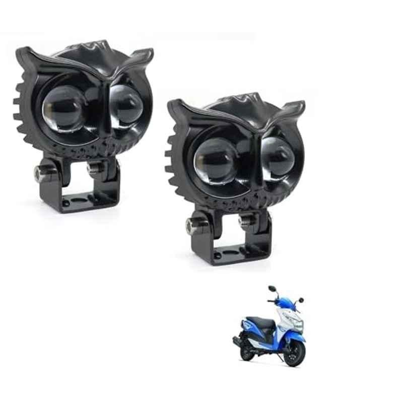 Kozdiko 2 Pcs Yellow & White Owl Eye Shape LED Amber Fog Light Set for Honda Dio