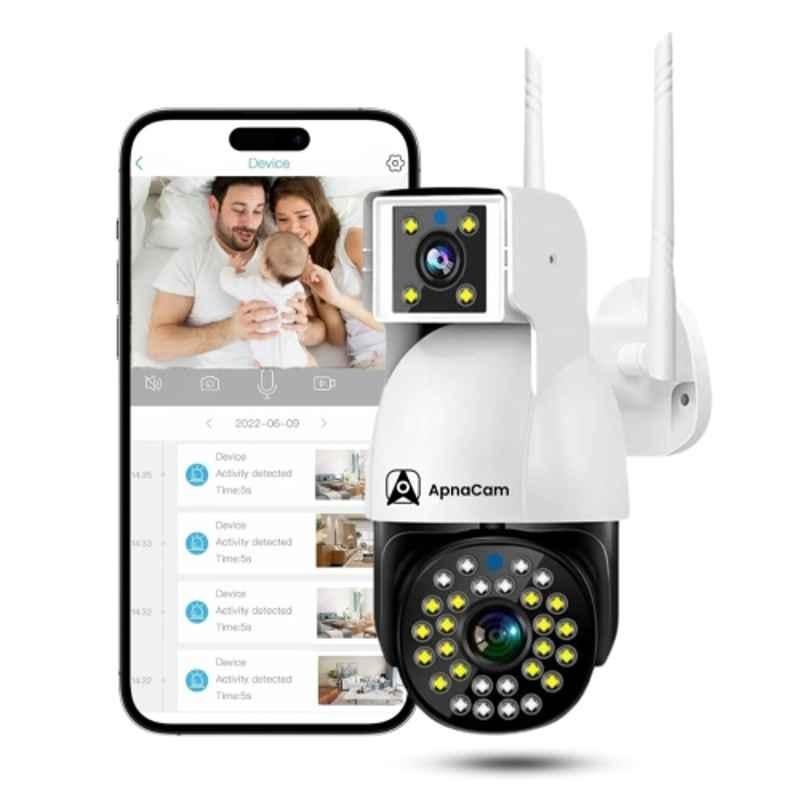 ApnaCam 2MP 4G Dual Lens Indoor/Outdoor Sim Camera with Auto Track, Motion Detect, 2 Way Audio, Colour Vision, All Weather Proof & SD Card Recording