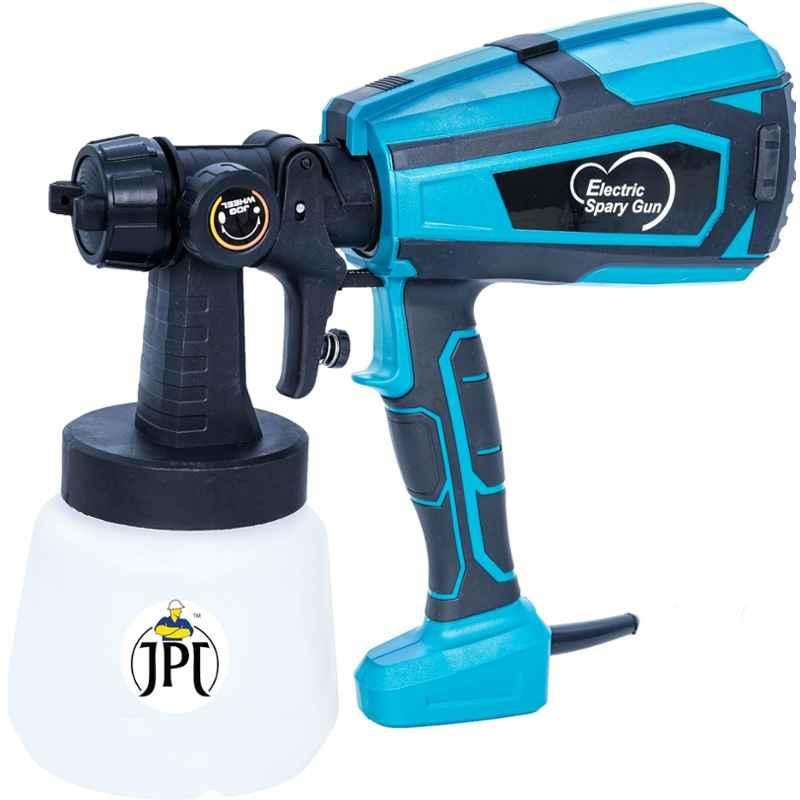 JPT 600W Plastic HLVP Electric Paint Sprayer with 3 Spray Patterns & 1000ml Blue Detachable Container