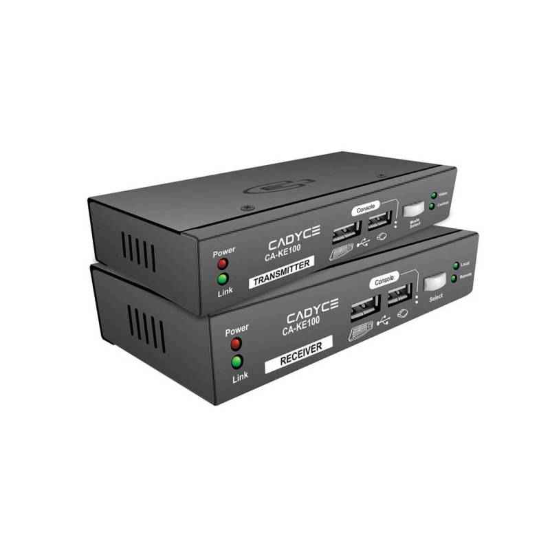 Cadyce USB KVM Extender Over CAT5, CAT5e, CAT6 Cable, CA-KE100