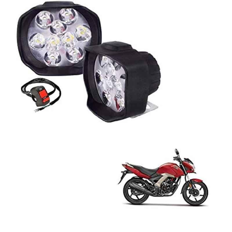 Kozdiko 2 Pcs Sheen 15W 9 LED 6000k Transformer Bumble Bee Style LED Fog Light Set for Honda CB Unicorn 160, koz_81299
