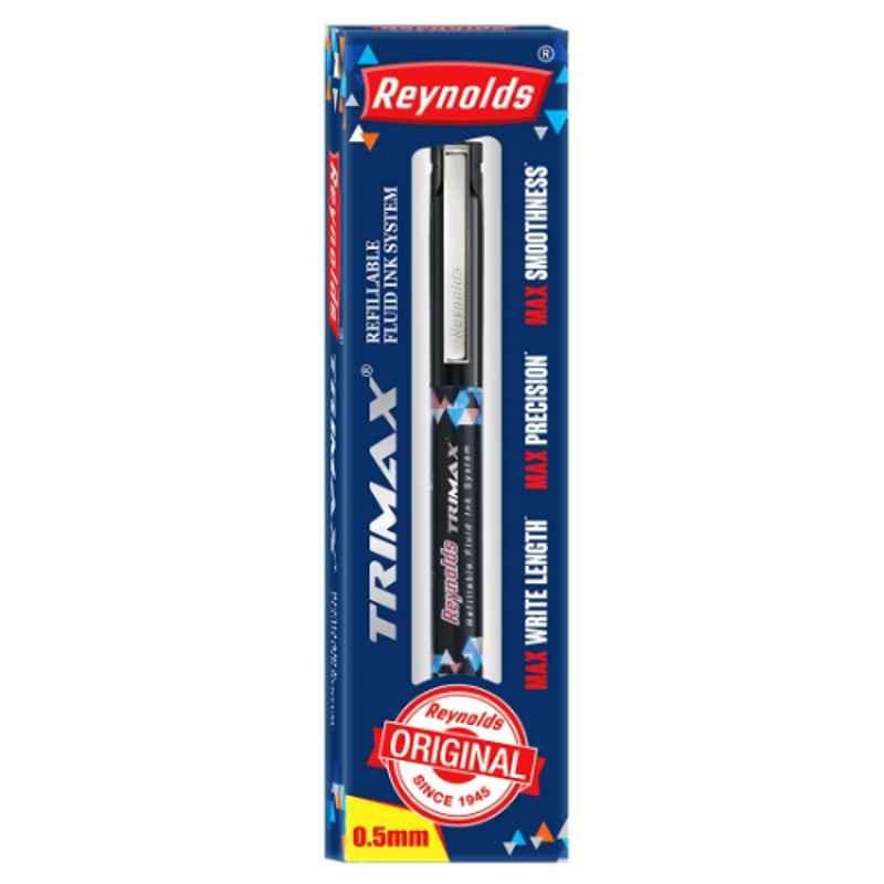 Reynolds Trimax Black Refillable Fluid System Ink Pen (Pack of 8)