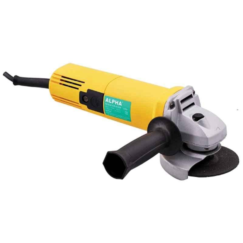 Alpha 850W Yellow Angle Grinder with 1 Pc 100mm Cutting Wheel, A8801
