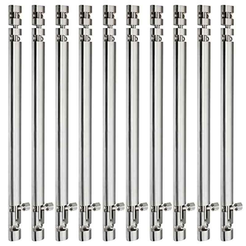 Screwtight Xylo 12 inch Aluminium Silver Satin Finish Tower Bolt, XYLO-SS-12IN-10 (Pack of 10)