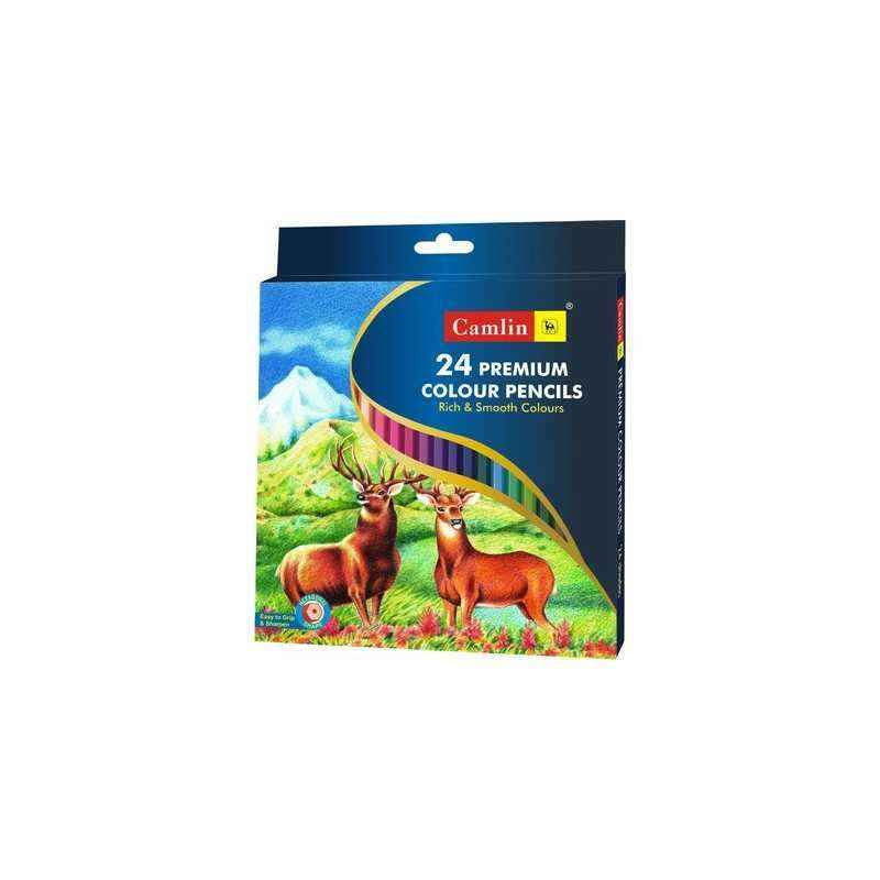 Camlin Premium 24 Shade Full Size Colour Pencil, 4194524
