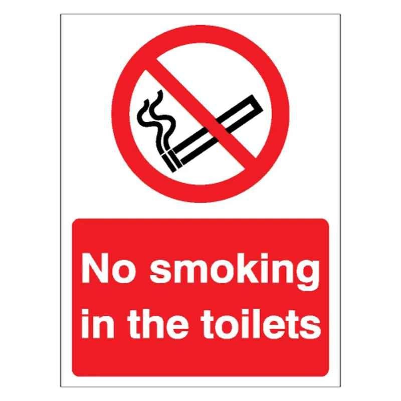 SUNSIGNS 100x150mm Vinyl No Smoking in the Toilets Signage, SS0226VNLOTHPIXAD
