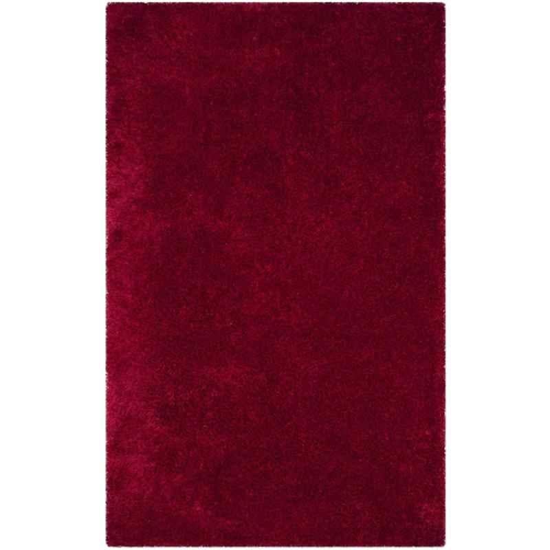 Carpetify 3x5ft Red Luxury Shaggy Solid Plain Fluffy Fur Carpet Rug, 1007YZF4AY3