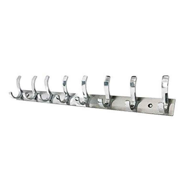 Smart Shophar 8 Legs Stainless Steel And Aluminium Alloy Silver Fescue Wall Hook, SHA43WH-FESC-SL08-P3 (Pack of 3)