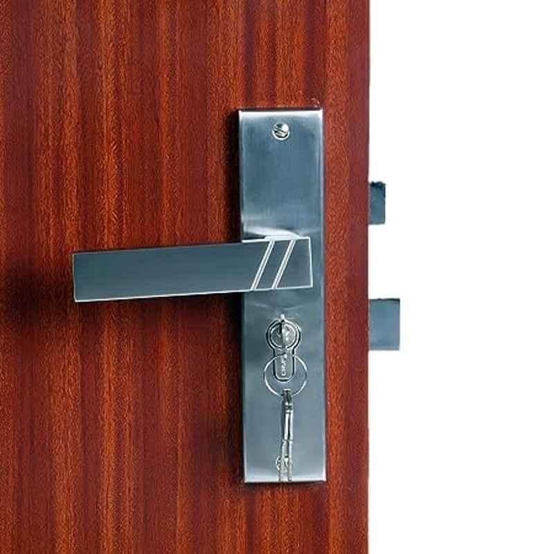 Handle Waala Sierra 8 inch 60mm Stainless Steel Satin Finish Cylindrical Plate Both Side Key Mortise Door Lock Set