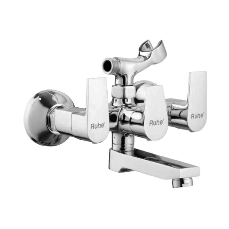 Ruhe Elixir Brass Chrome Finish Telephonic Wall Mixer with Crutch, 11-0128