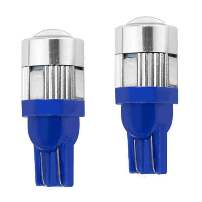 AllExtreme EXT106B 2 Pcs 2W T10 6 SMD Blue LED Parking Light Set