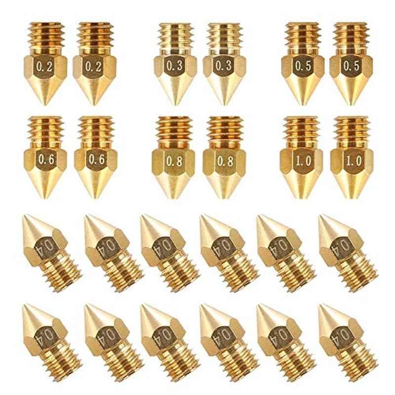 Creality 24 Pcs MK8 Brass Nozzle Set