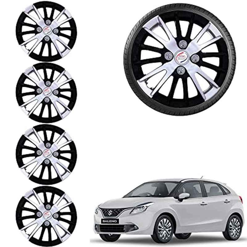 Auto Pearl 4 Pcs 15 inch ABS Black & Grey Car Wheel Cover Set for Maruti Suzuki Baleno New