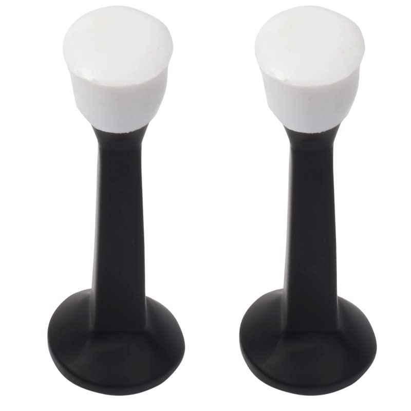 Screwtight 3 inch â€ŽZinc â€ŽBlack Powder Coated Finish Skirting Mount Door Stopper, Z230403BLK-2 (Pack of 2)