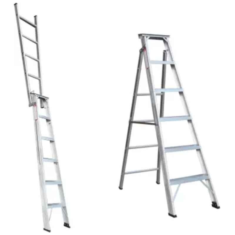 Brancley 150kg 6 Steps Aluminium Silver Ladder, DP 6