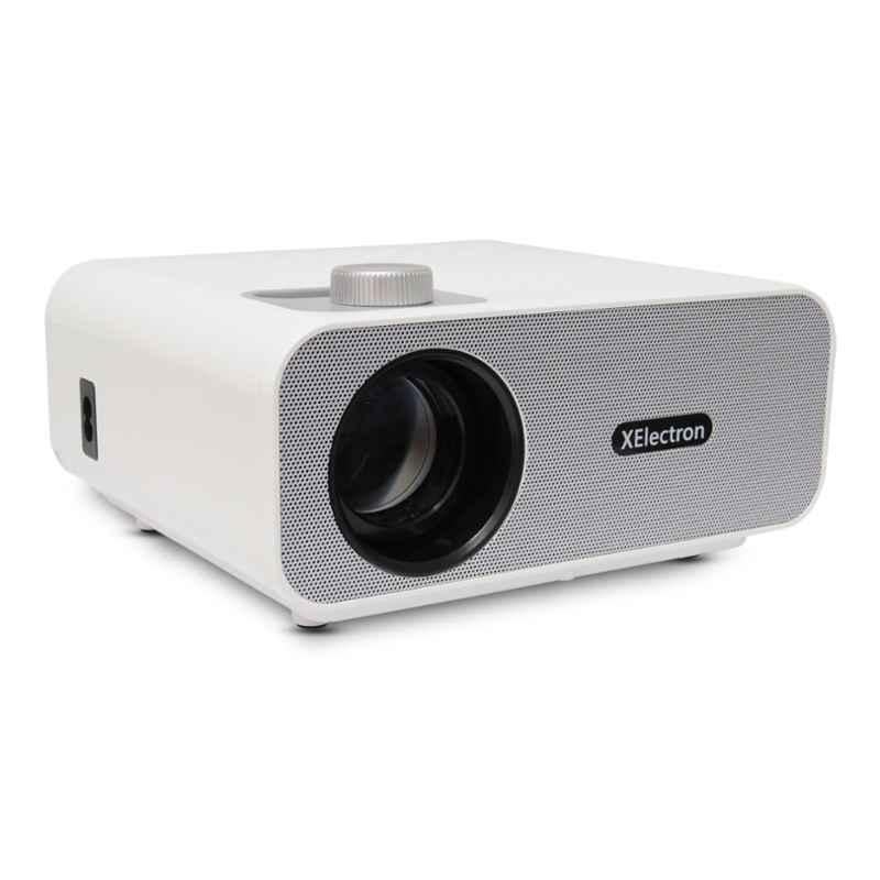XElectron M2 Grand FHD 1080p 4K White WiFi Projector with 6000 Lumens, Bluetooth, HDMI, USB, AV & Audio Out Connectivity, C12