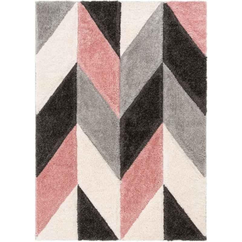 Carpetify 3x5ft Multicolor Modern Geometric 3D Textured Thick & Soft Shaggy Fur Rug Carpet, 0928Z2UG2KJ