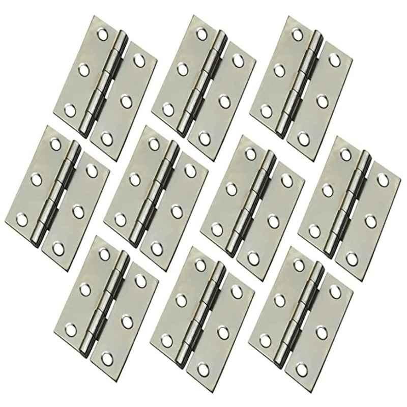 Screwtight 3 inch Iron Chrome Finish Door & Cabinet Butt Hinge, B170107CP-10p (Pack of 10)