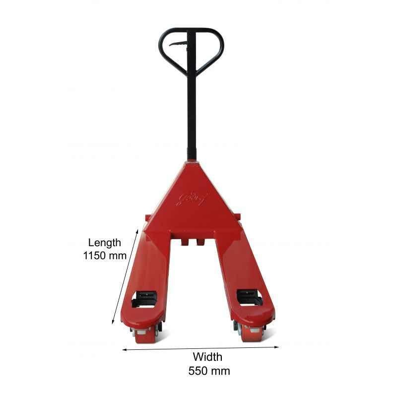 Godrej GPT 2500 Hand Pallet Truck with Tandem PU Rolls, Load Capacity: 2500 kg