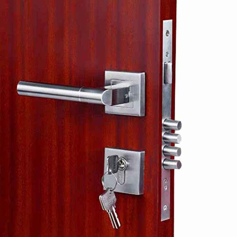 Homexpert Rose MG303 60mm Stainless Steel Silver One Side Key Mortise Door Lock Set